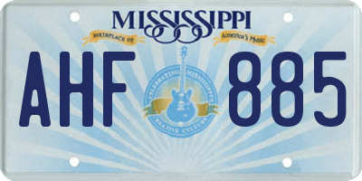 MS license plate AHF885
