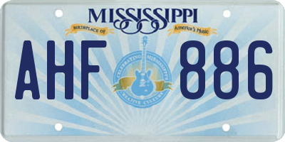 MS license plate AHF886