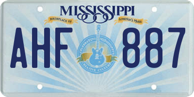 MS license plate AHF887