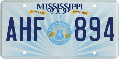 MS license plate AHF894