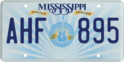 MS license plate AHF895