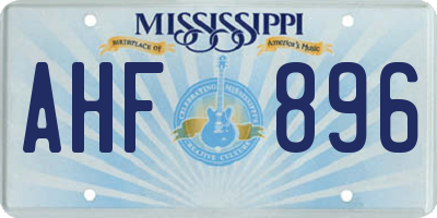MS license plate AHF896
