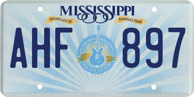 MS license plate AHF897