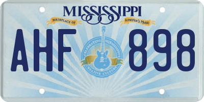 MS license plate AHF898