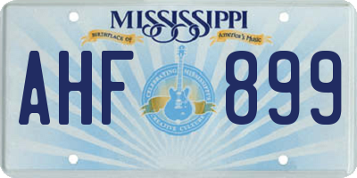 MS license plate AHF899