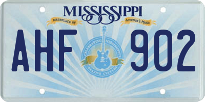 MS license plate AHF902