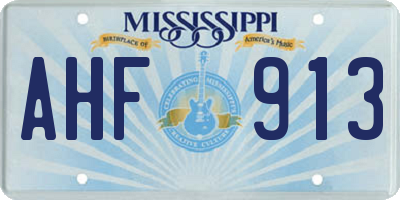 MS license plate AHF913