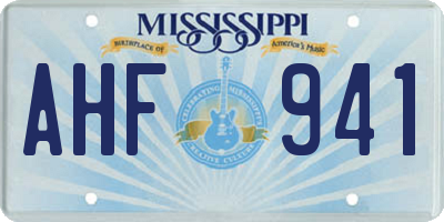 MS license plate AHF941