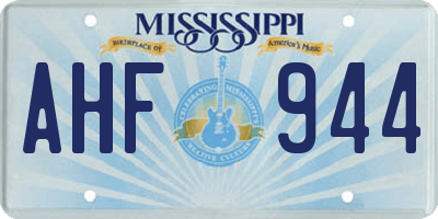 MS license plate AHF944