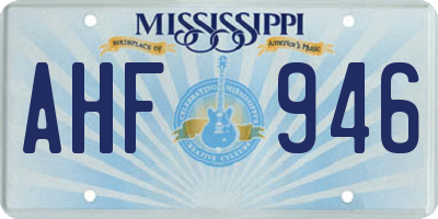 MS license plate AHF946