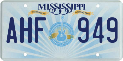MS license plate AHF949