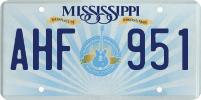 MS license plate AHF951