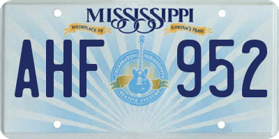 MS license plate AHF952