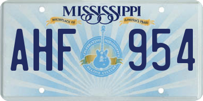 MS license plate AHF954