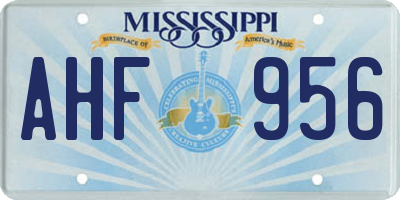 MS license plate AHF956