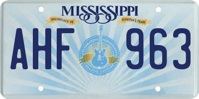 MS license plate AHF963