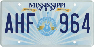 MS license plate AHF964