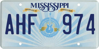 MS license plate AHF974