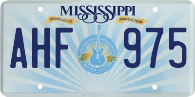 MS license plate AHF975