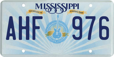 MS license plate AHF976