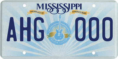 MS license plate AHG000