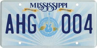 MS license plate AHG004