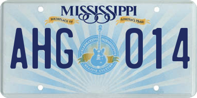 MS license plate AHG014