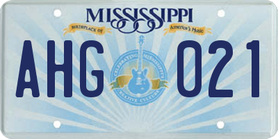 MS license plate AHG021