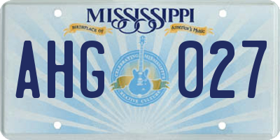 MS license plate AHG027