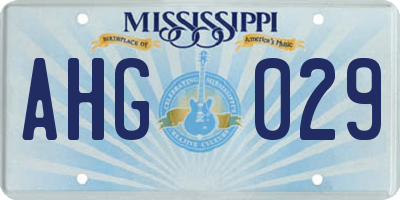 MS license plate AHG029