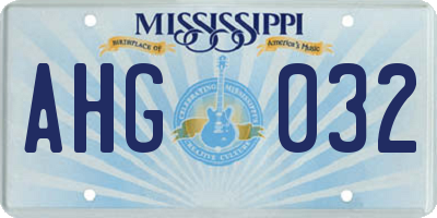 MS license plate AHG032