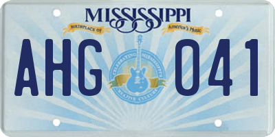 MS license plate AHG041