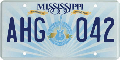 MS license plate AHG042