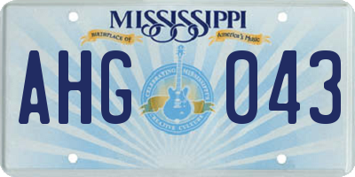 MS license plate AHG043