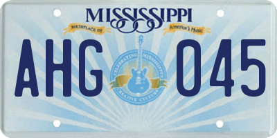 MS license plate AHG045