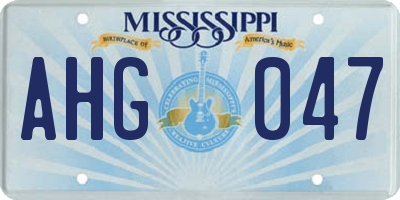MS license plate AHG047