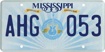 MS license plate AHG053