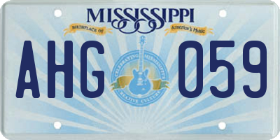 MS license plate AHG059