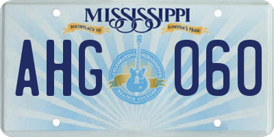 MS license plate AHG060