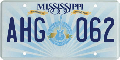 MS license plate AHG062