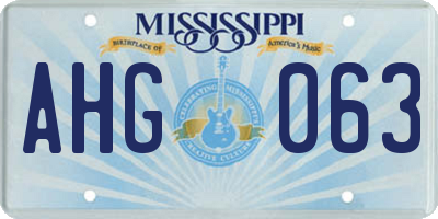 MS license plate AHG063