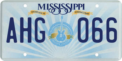 MS license plate AHG066