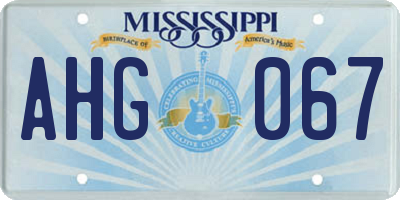 MS license plate AHG067