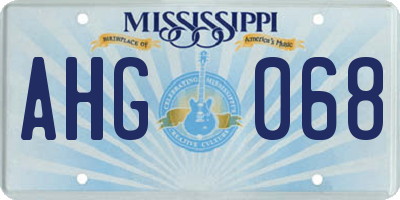 MS license plate AHG068