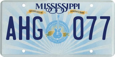MS license plate AHG077