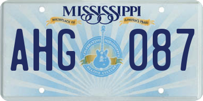 MS license plate AHG087