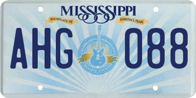 MS license plate AHG088