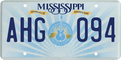 MS license plate AHG094