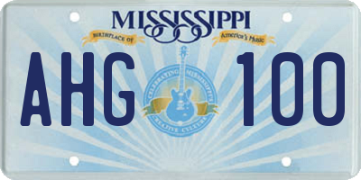 MS license plate AHG100