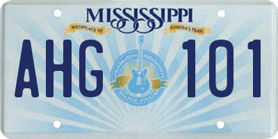MS license plate AHG101